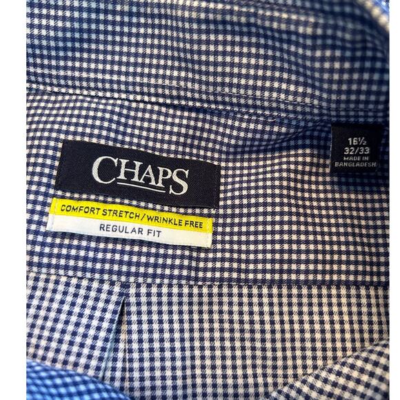 Chaps Men Size Large Comfort Stretch Regular Fit Long Sleeve Button Down Shirt - Picture 2 of 7